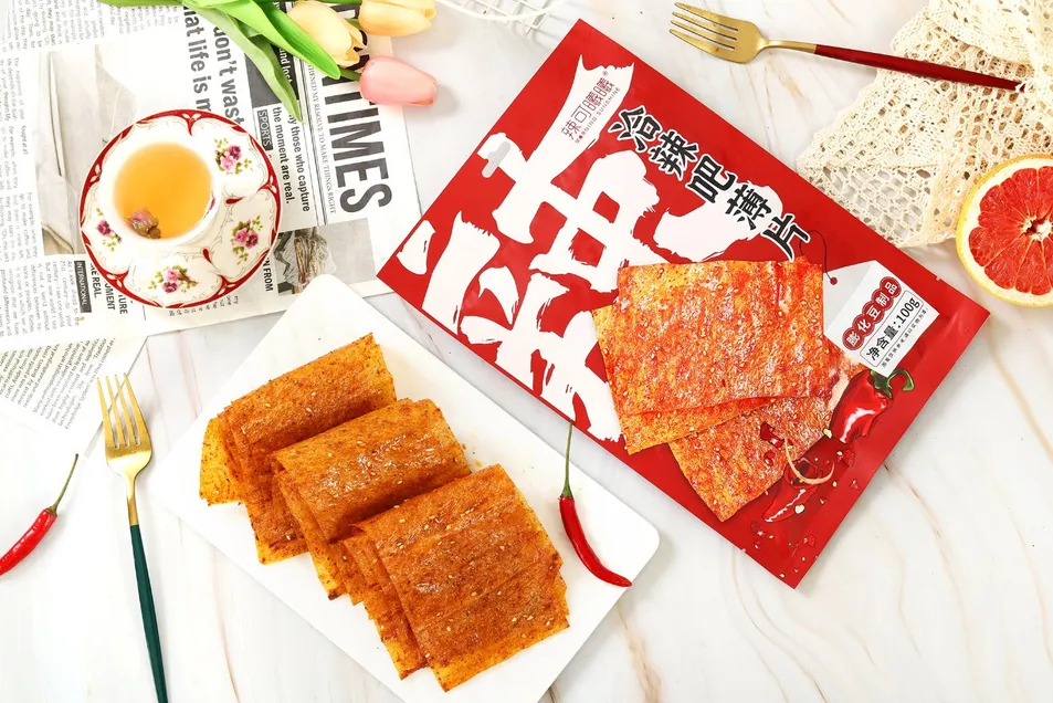 Snack de Pele de Tofu Picante em Lote