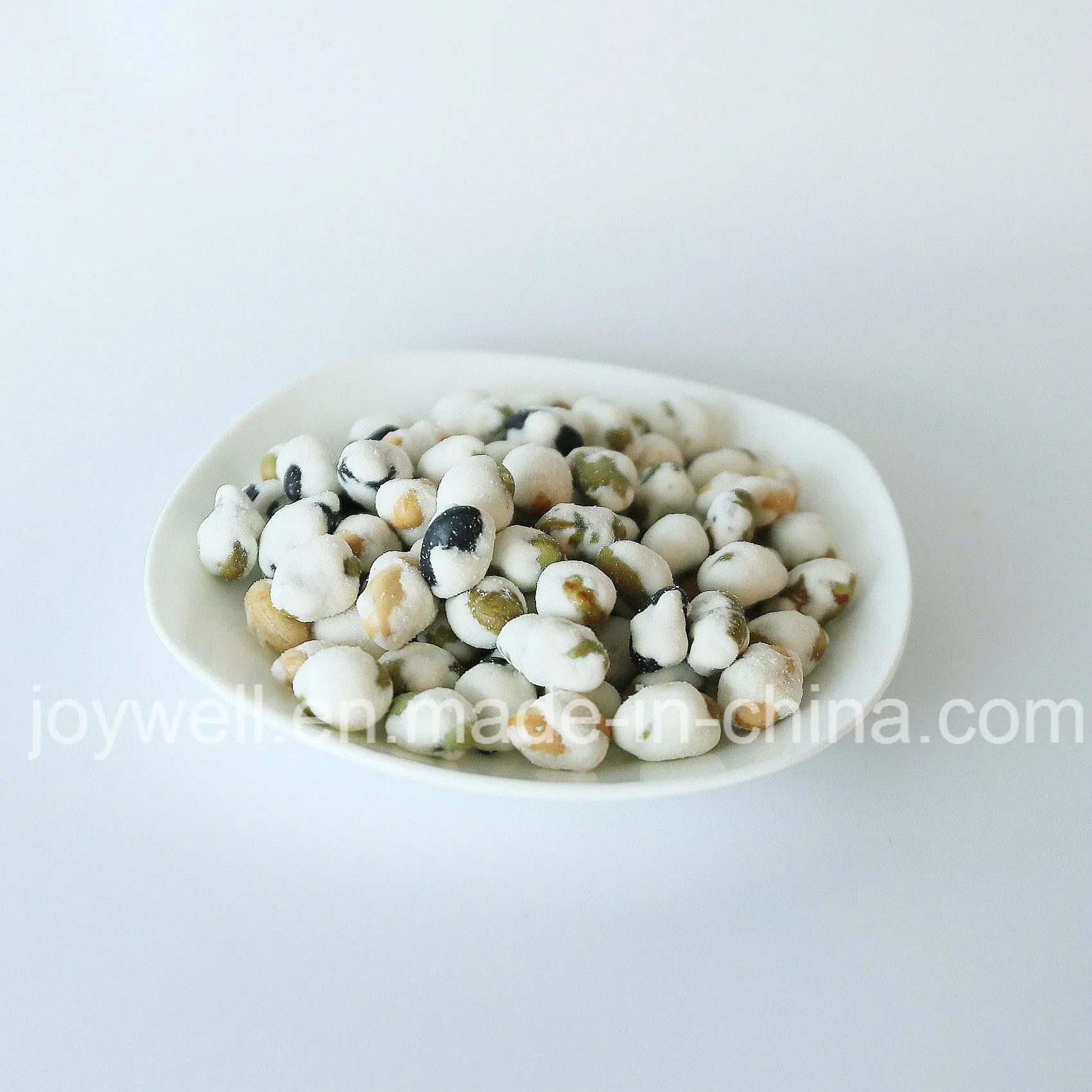 Edamame com sabor de wasabi, misto de três feijões torrados, embalagem a granel