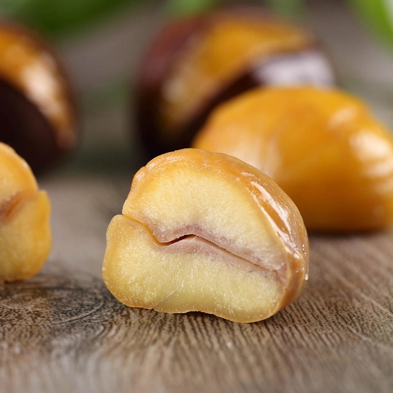 Lanches de castanhas assadas descascadas inteiras para varejo por atacado