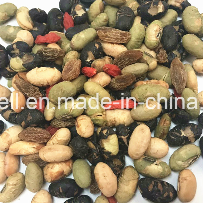 Mistura de Snacks Saudáveis de Soja Torrada, Feijão Preto, Edamame e Uva Passa com Baga Goji