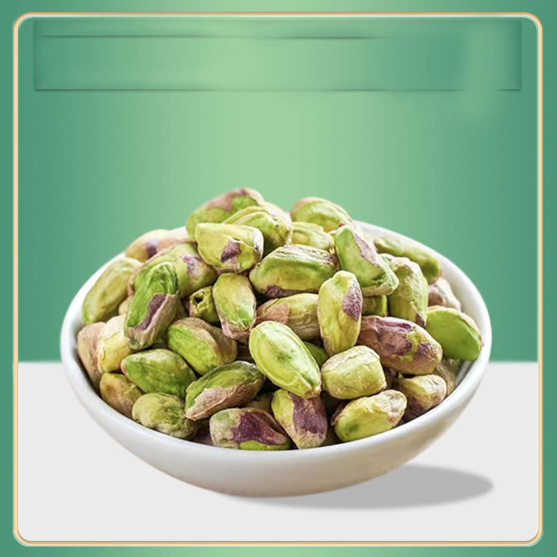 Pistaches verdes sem casca, pistaches crus com embalagem personalizada