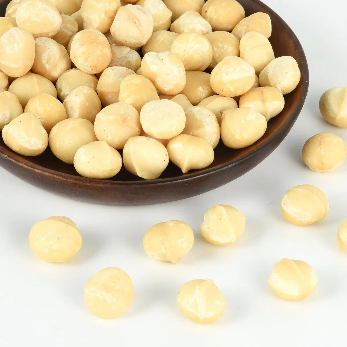Sabor de baunilha, creme de noz de macadâmia cozido, qualidade de exportação da China, preço competitivo, nozes de macadâmia nutritivas, nozes e sementes cruas