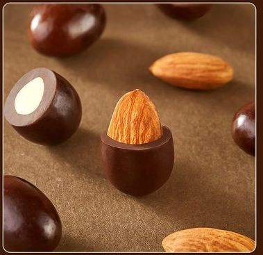 Snack Crocante de Amêndoas Cobertas com Chocolate Halal BRC