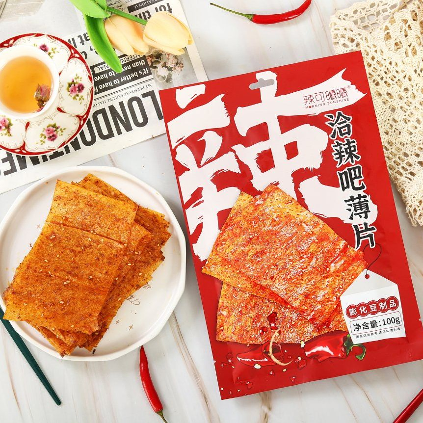 Snack de Tofu Picante de Marca Própria - Sabor Personalizado (Mala / Doce e Picante) Tirinhas de Pele de Tofu Picante
