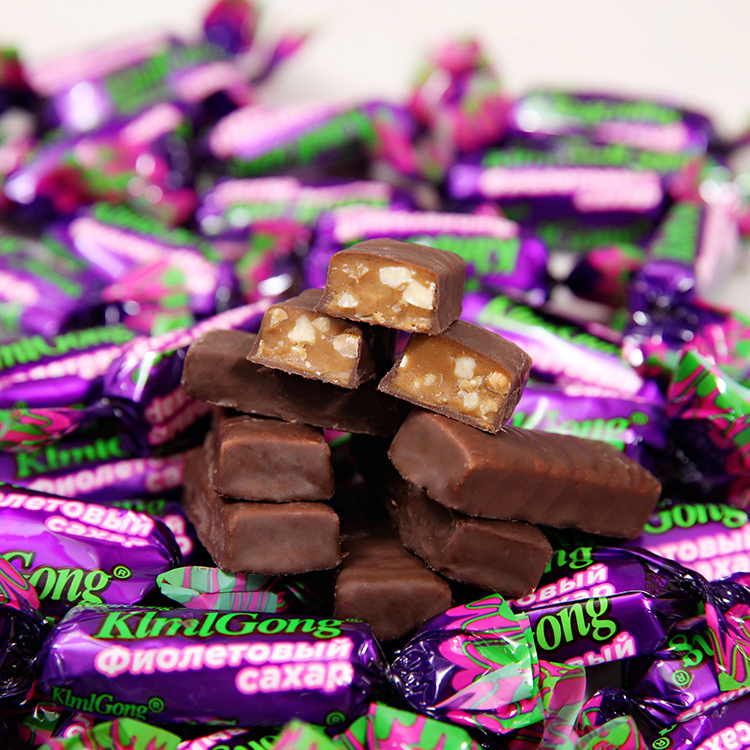 Chocolate recheado com doces roxos genuínos 500g Doces a granel