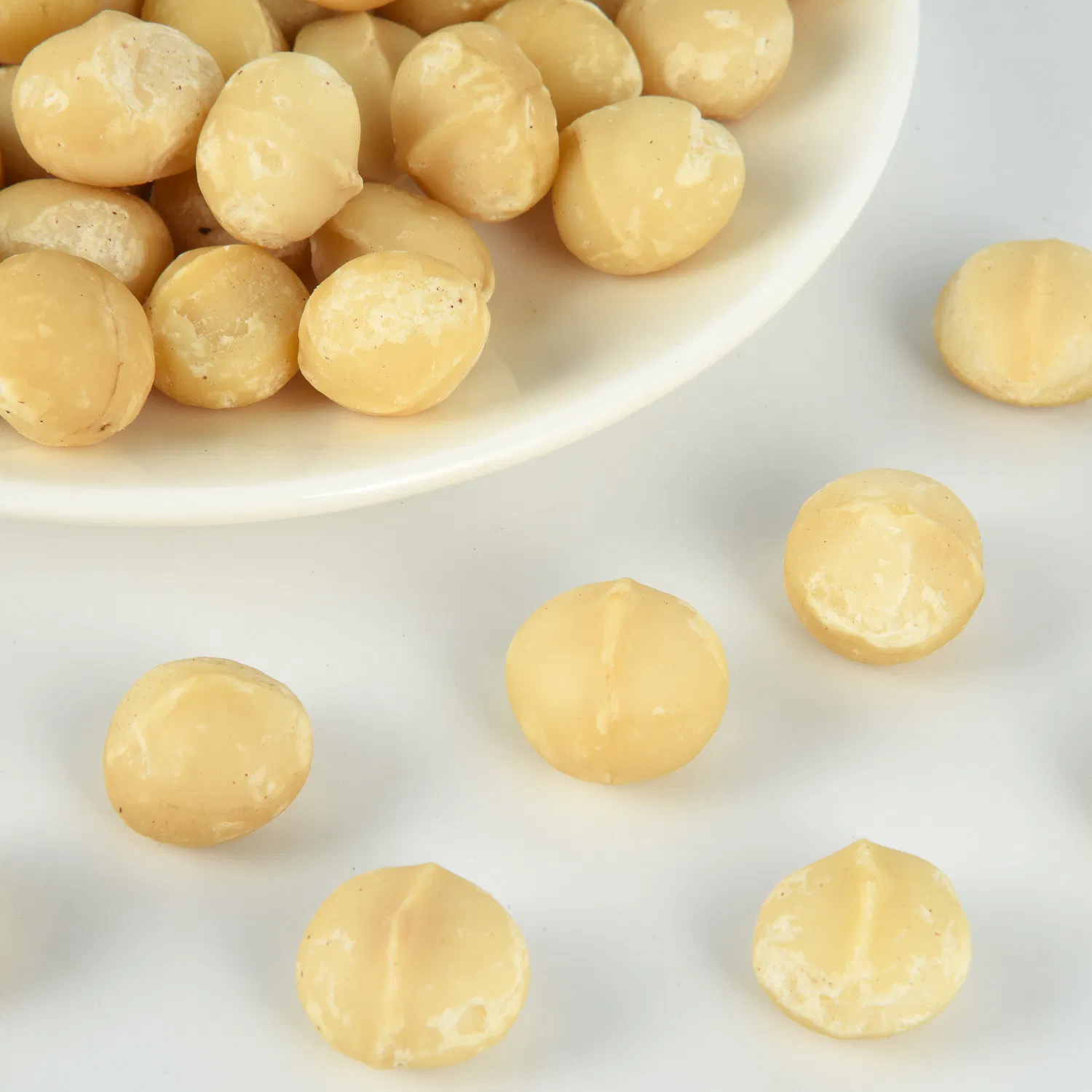 Sabor de baunilha, creme de noz de macadâmia cozido, qualidade de exportação da China, preço competitivo, nozes de macadâmia nutritivas, nozes e sementes cruas