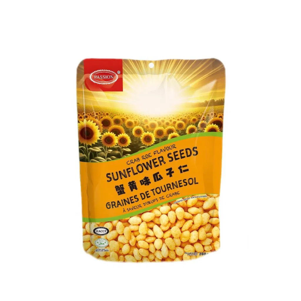 Lanches Casuais Sabor Ovas de Caranguejo com Favas e Sementes de Girassol