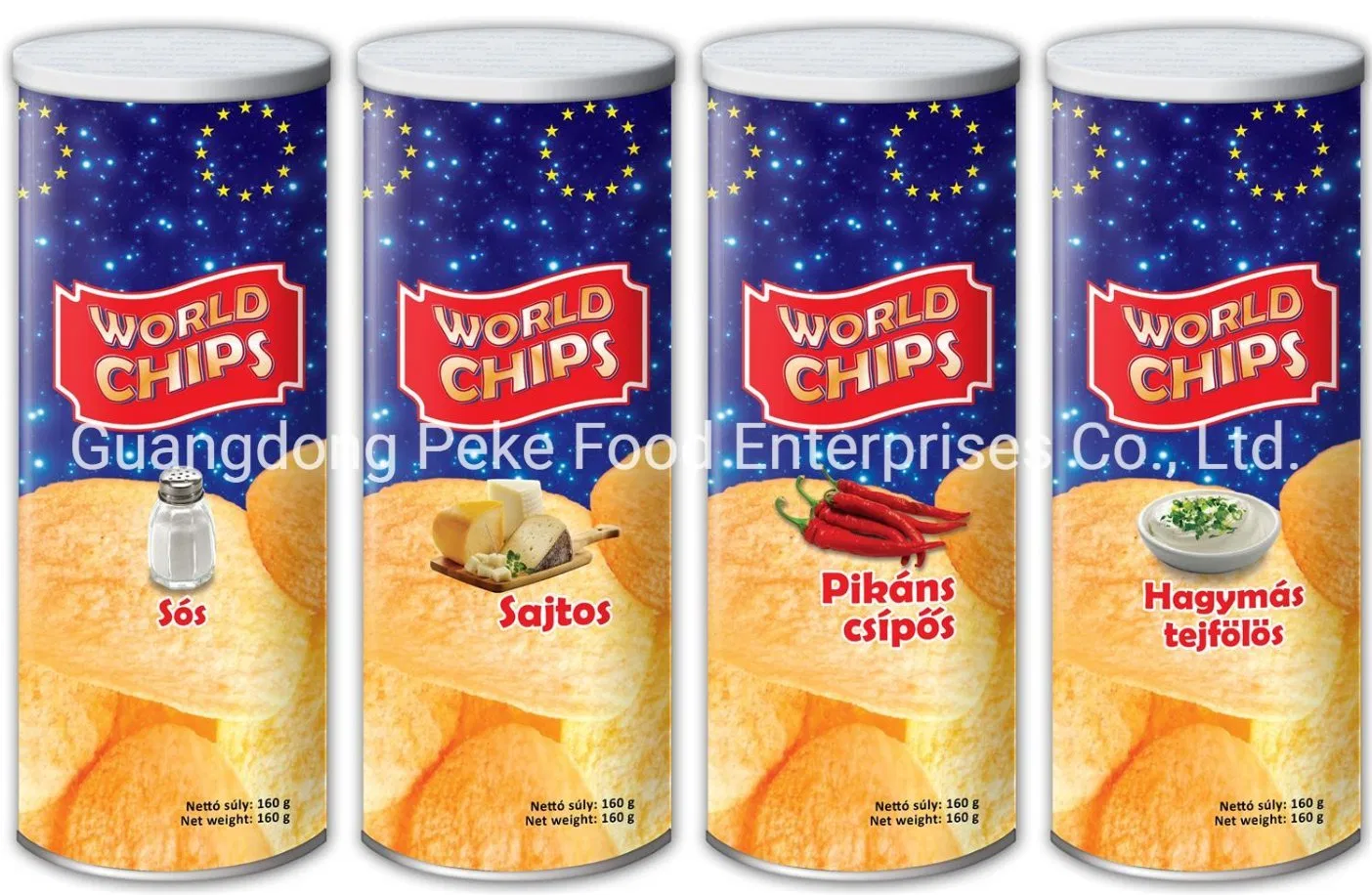 Batatas fritas Great Value em lata (padrão premium com qualquer tamanho)