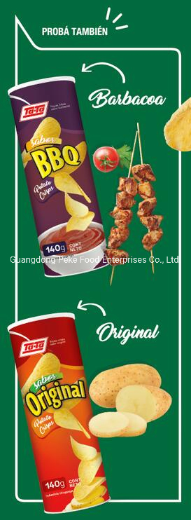 Chips em tubo com 140g/130g/120g/110g/100g OEM/ODM Fmcg