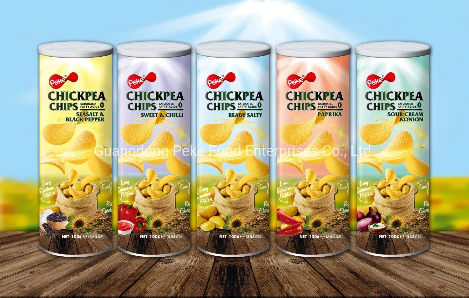 Óleo de girassol com chips de grão-de-bico, chips de lentilha, chips de cereal, chips de tortilla (Halal/BRC/HACCP/ISO) com menor teor de gordura saturada como um lanche substancial