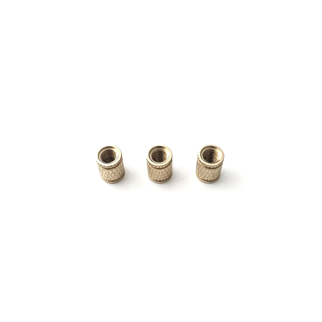 C3604 Porca de Inserto com Estrias em Latão, M4X0.7-6h, φ6X8mm, Estria de Diamante, Inserto Rosqueado de Pressão