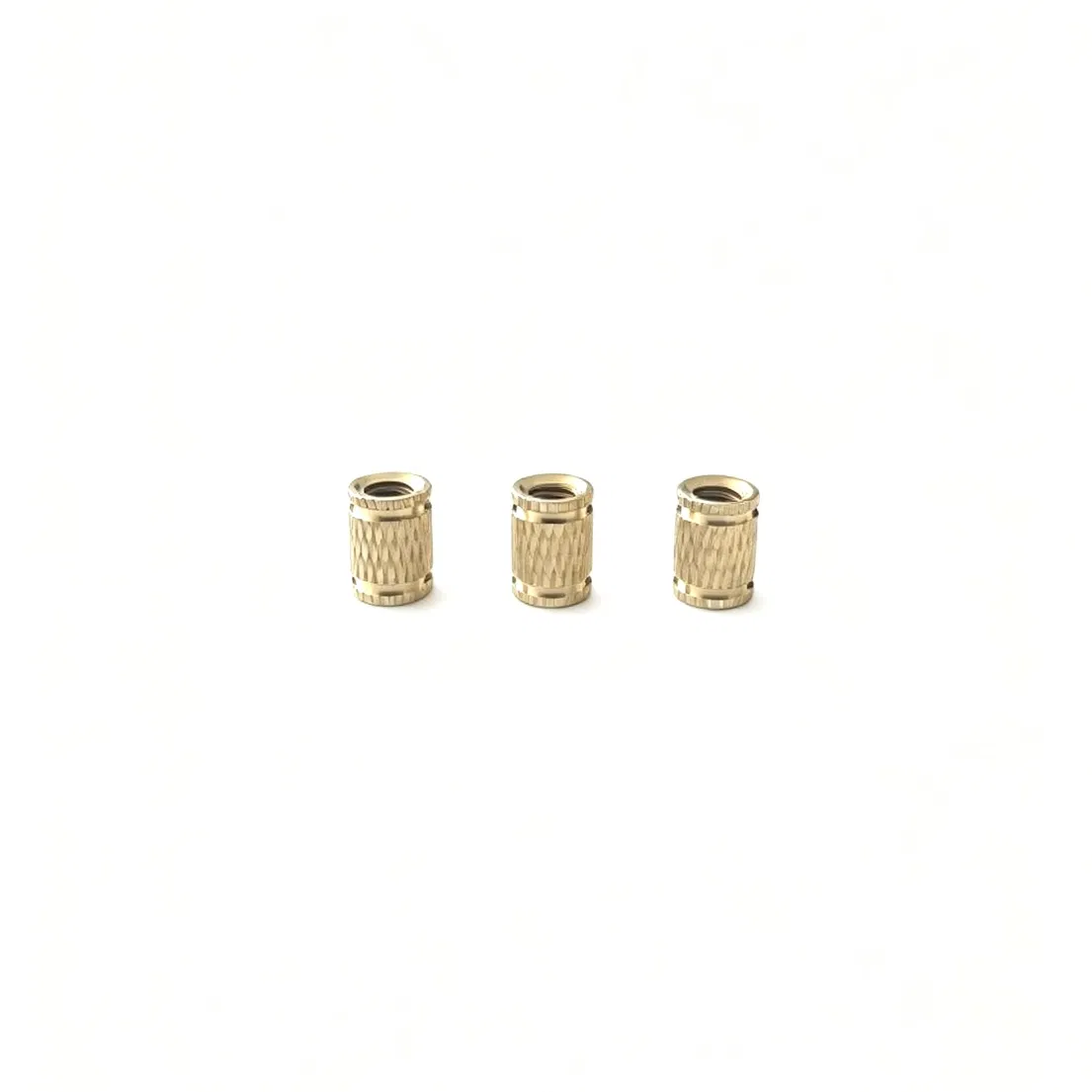 C3604 Porca de Inserto com Estrias em Latão, M4X0.7-6h, φ6X8mm, Estria de Diamante, Inserto Rosqueado de Pressão