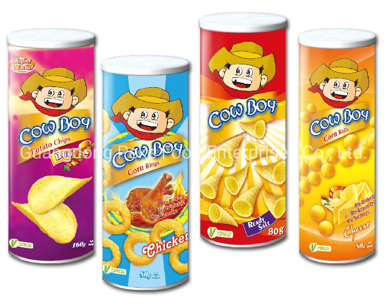 Snack Extrudado Halal com Baixo Teor de Gordura, 100% Não Frito (aprovado por HACCP/BRC/ISO/FDA/HALAL)