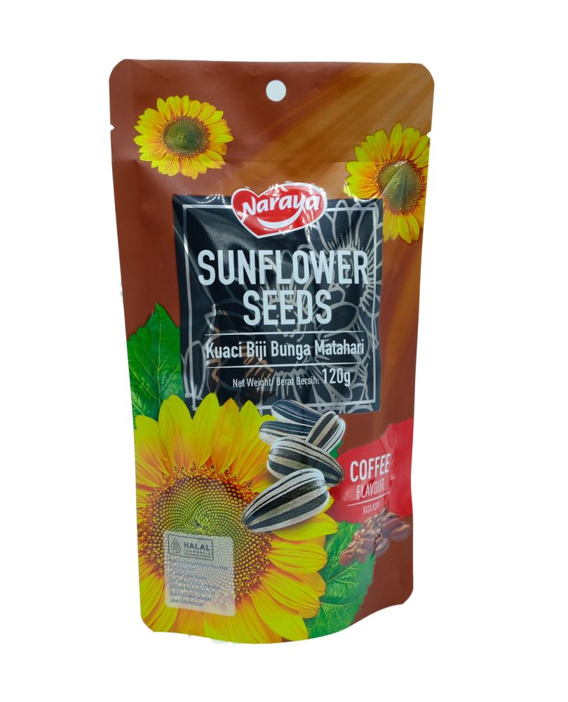 Sementes de girassol torradas com sabor de café chinês, com grãos de café reais, para venda por atacado