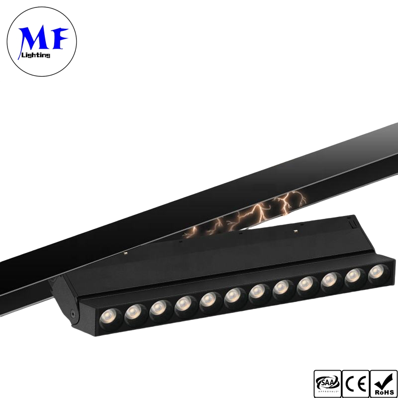 Factory Price 18W Smart Dimmable White Black DC24V 48V CCT Tunable 3000-6000K Foldable Magnetic Grille Light for Offices Showrooms Specialty Stores Hotels Villa