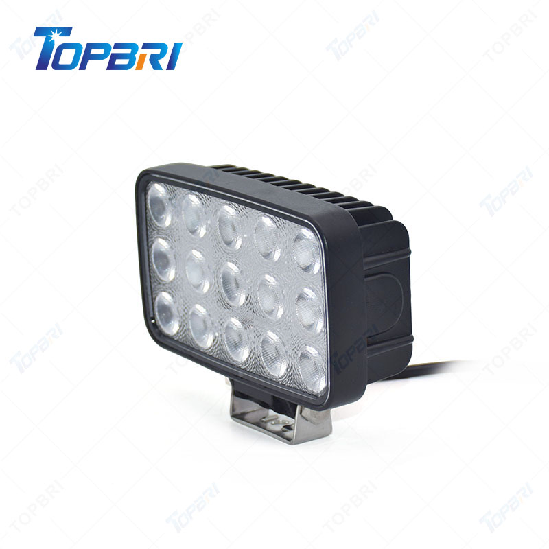 2025 New Design Powerful 45W Rectangular Offroad LED Driving Light for Vehicles