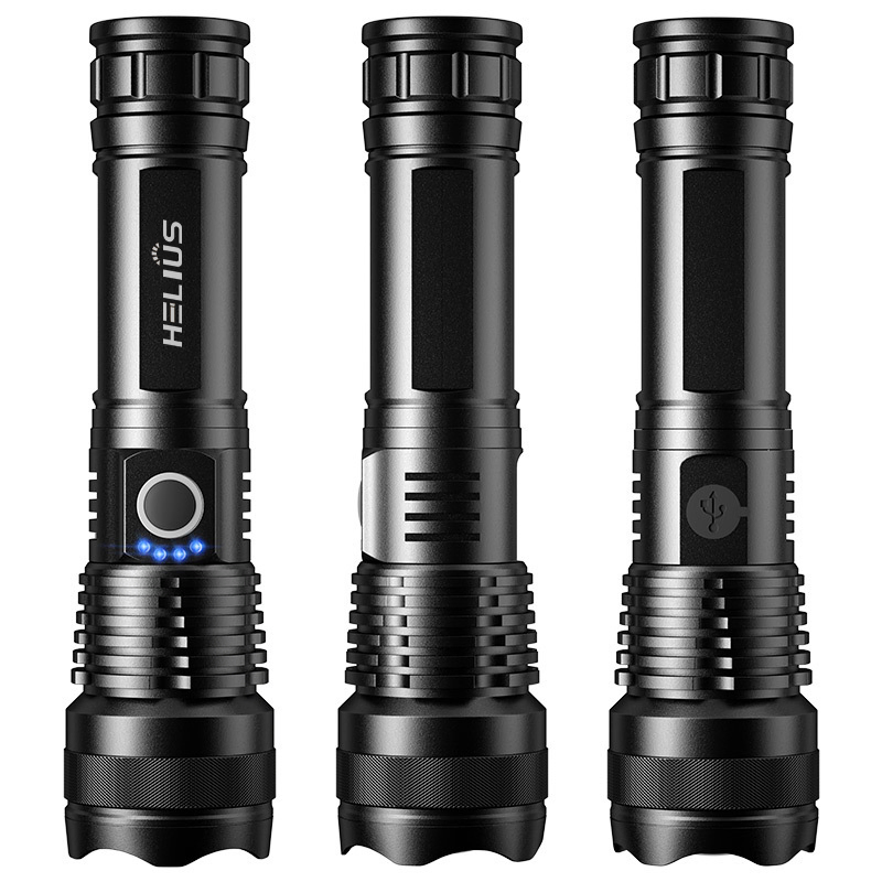 Helius Xhp50/70/White Laser Super Bright LED Flashlight Type-C Rechargeable Zoomable Tactical Torch Flashlight
