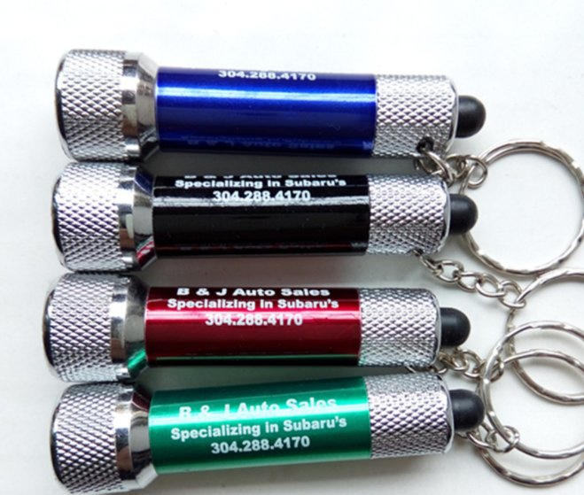 Wholesale Custom Logo Mirco Light LED Keychain Flashlight Promotional Digital Colorful Flashlight
