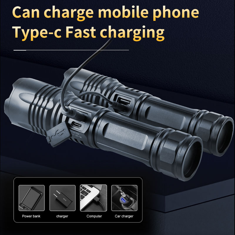 Brightenlux Professional Manufacturer High Power 1000 Lumen LED Torch Light Zoom Rechargeable Tactical White Laser Flashlight