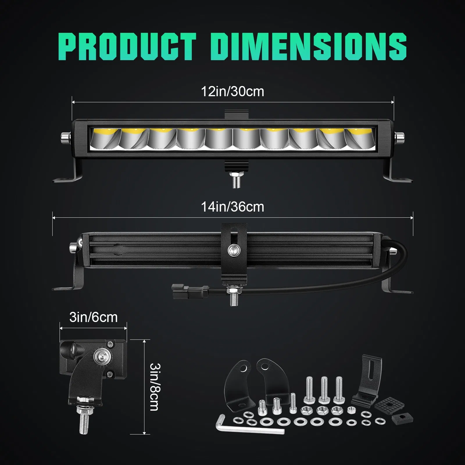 Car Light IP68 Waterproof 30inch LED Work Light Bar – 3000lm for Trucks &amp; Suvs Marine ATV UTV Lighting Accessories