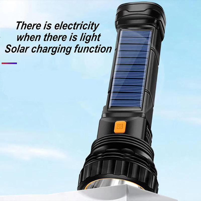 Solar/Rechargeable LED Flashlight Multi Function 1000 Lumens