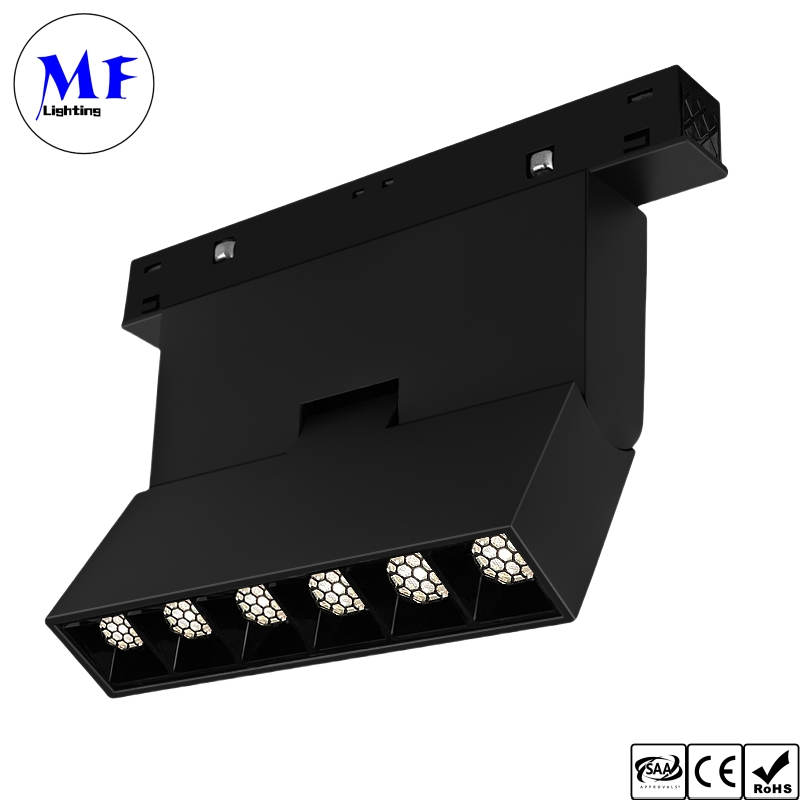 Factory Price 12W Smart Dimmable CCT Tunable 3000-6000K White Black DC24V 48V Foldable Magnetic Grille Light for Offices Showrooms Specialty Stores Hotels Villa