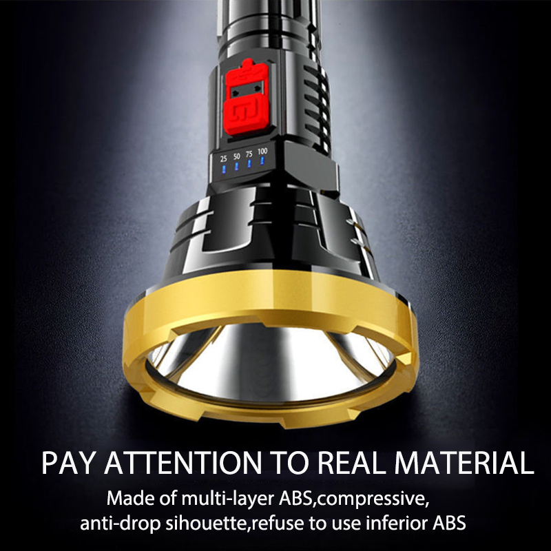 Helius 100000 Lumen 1000m IP66 Waterproof Rechargeable USB P70 LED Flashlights