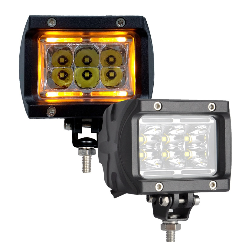 30W Spot Fog Pod Work Lamp Truck Car Vehicle Bumper White Yellow Dual Color Offroad 4X4 Auxiliary 4 Inch Mini LED Driving Light