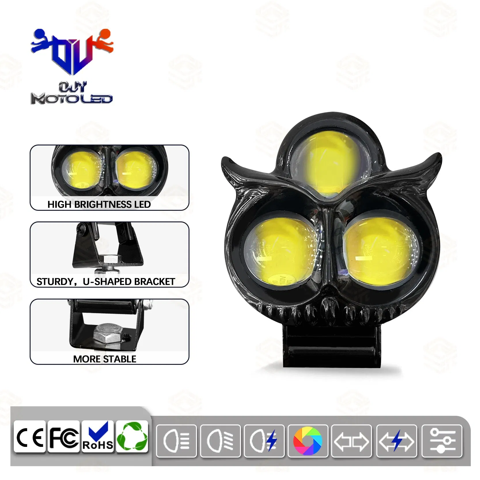Motorcycle Accessories with Rapid Response Function, Automatic Switch, Universal LED Headlight Accessories for Motorcycles