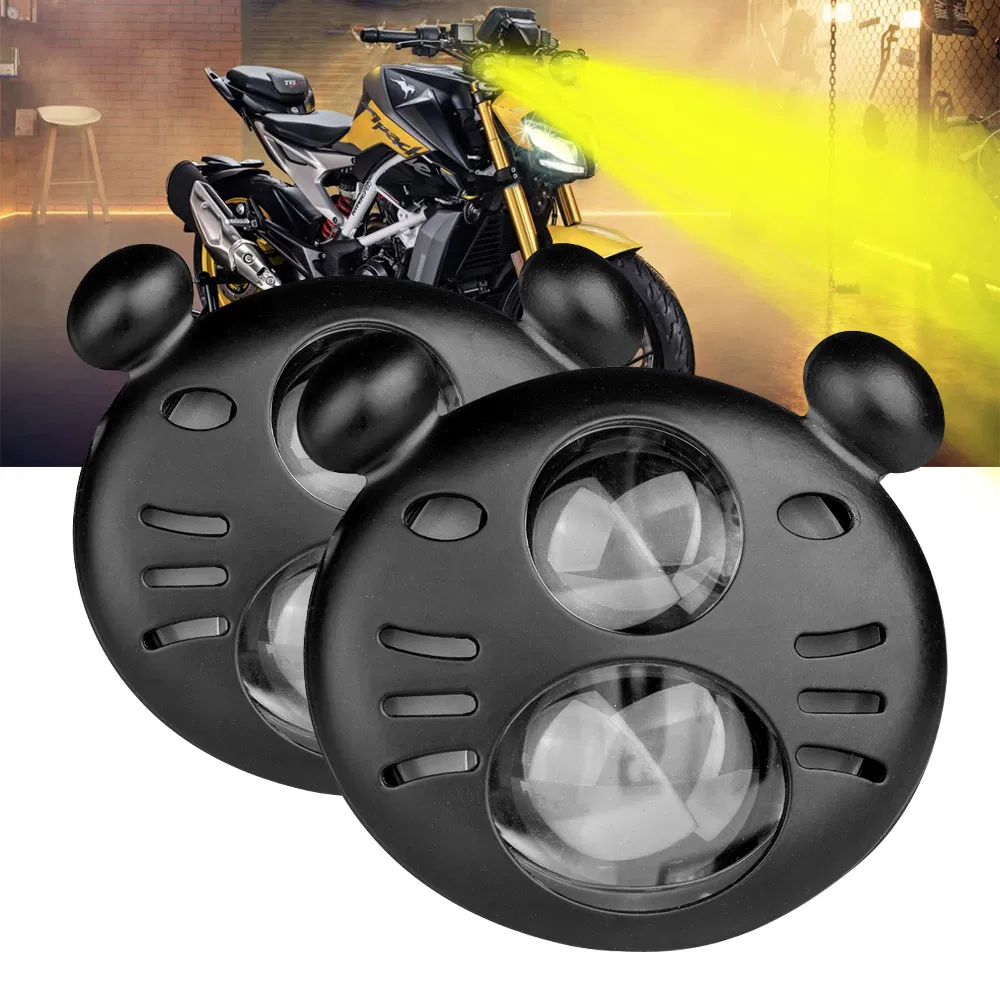 Bkr Motorcycle Spotlight LED Lens Headlamp Running Light High and Low Work Light Fog Light Bulb Car Truck Dirt Bike Aty