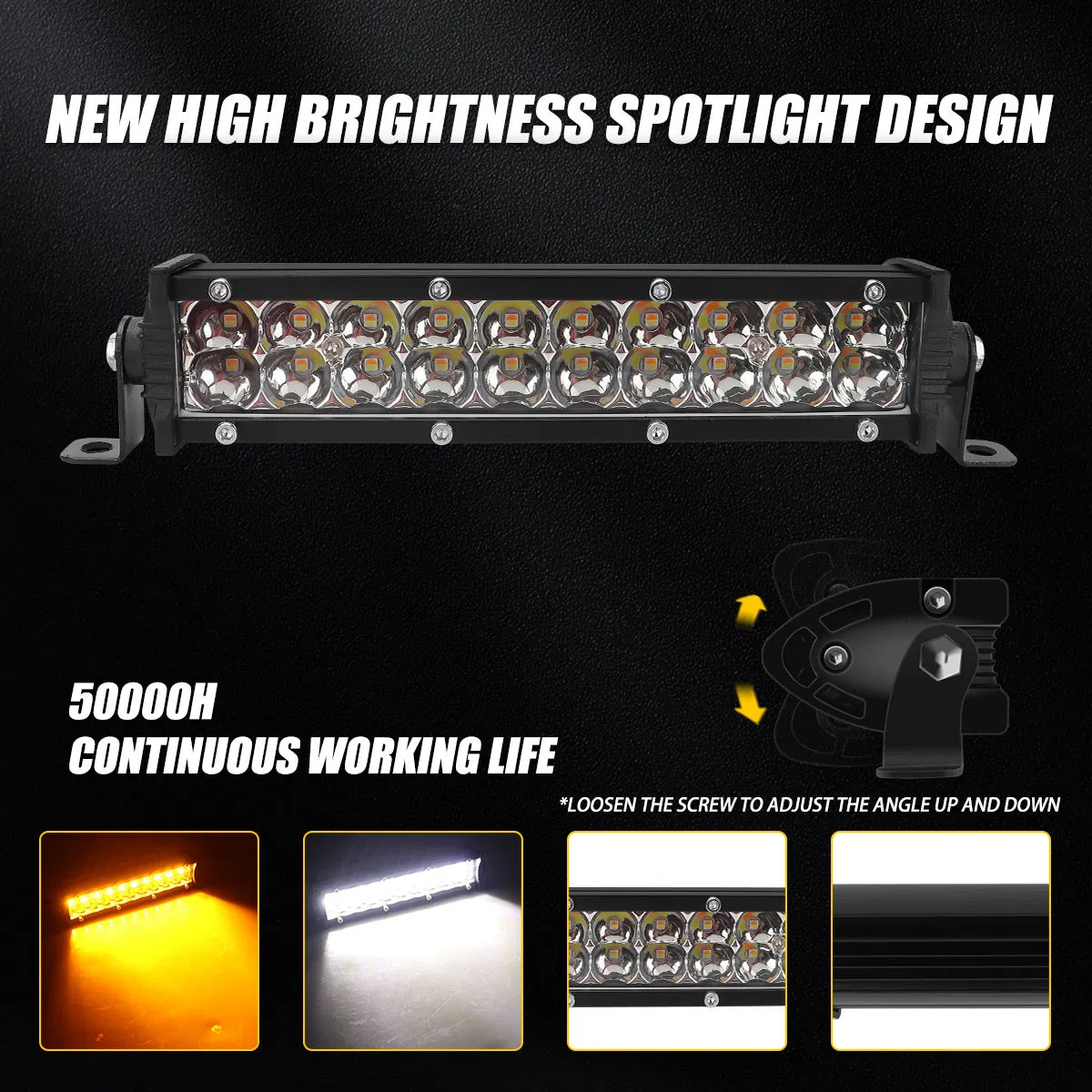 7'' 6000K Slim Car LED Light Bar Spot Beam Auto Working Lights for ATV SUV 4X4 off Road Driving LED Car Light