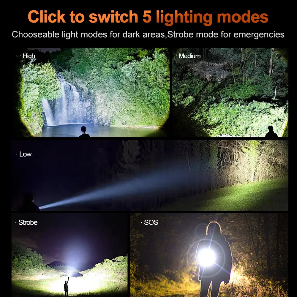Helius Telescoping Zoom Ultra Bright LED Torch Rechargeable Outdoors Hunting Tactical Flashlight