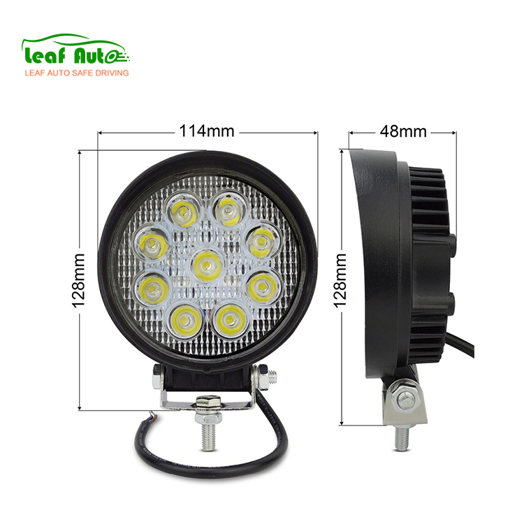 12V 24V 4 Inch Farol De Milha LED 27W Round Luces LED 27W for off Road Tractor Square 27W LED Work Light
