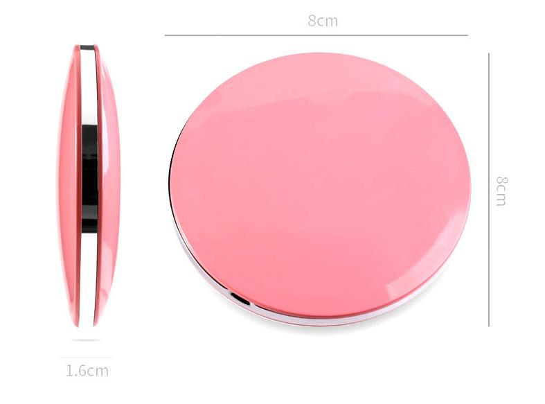80mm Plastic LED Make up Mirror Personalized 2X Magnify Fill Light