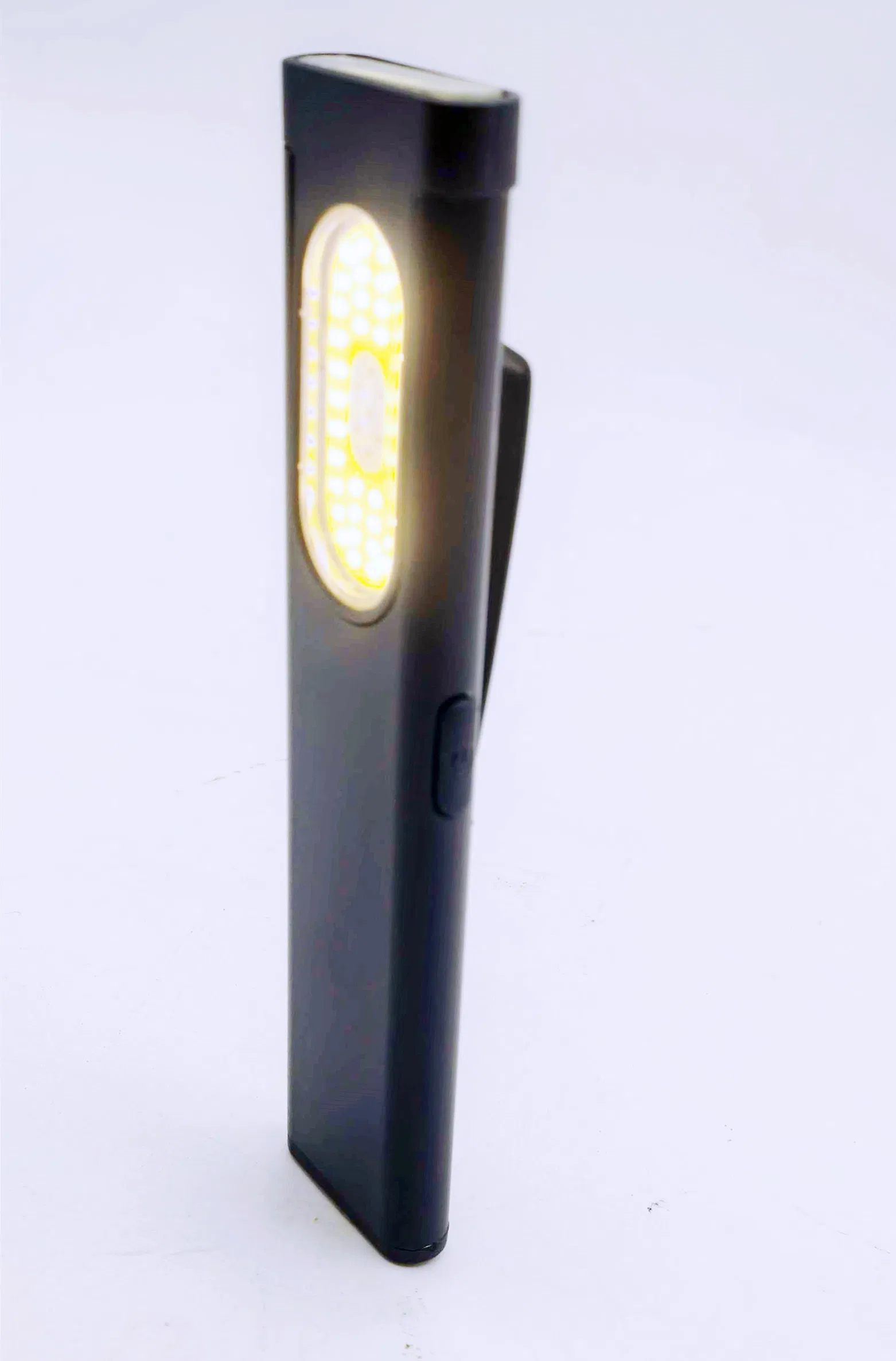 Rechargeable Flat Design Pocket Clip LED Flashlight with Magnet