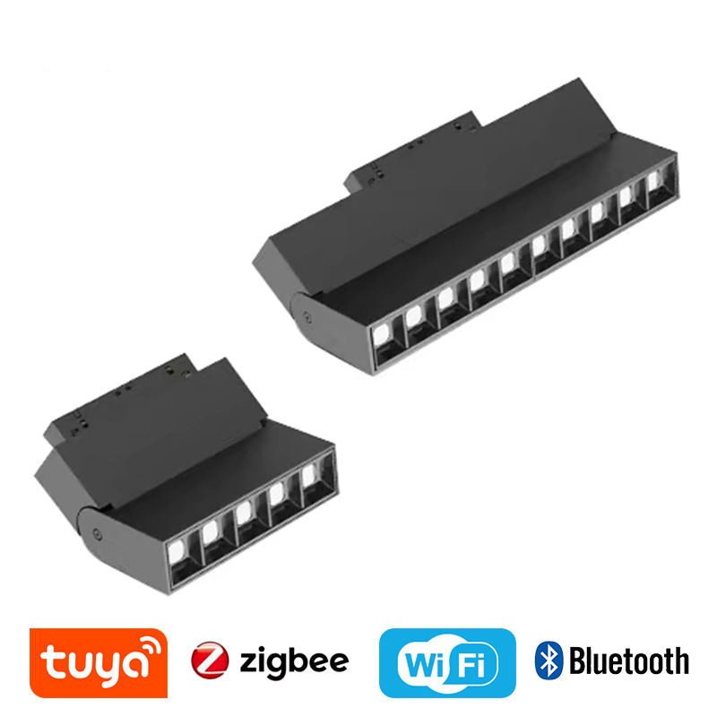 Factory Price 12W Smart Dimmable CCT Tunable 3000-6000K White Black DC24V 48V Foldable Magnetic Grille Light for Offices Showrooms Specialty Stores Hotels Villa