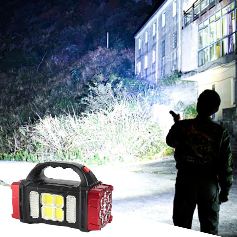 Powerful with COB Work Light 4 Gear USB Rechargeable Solar LED Flashlight