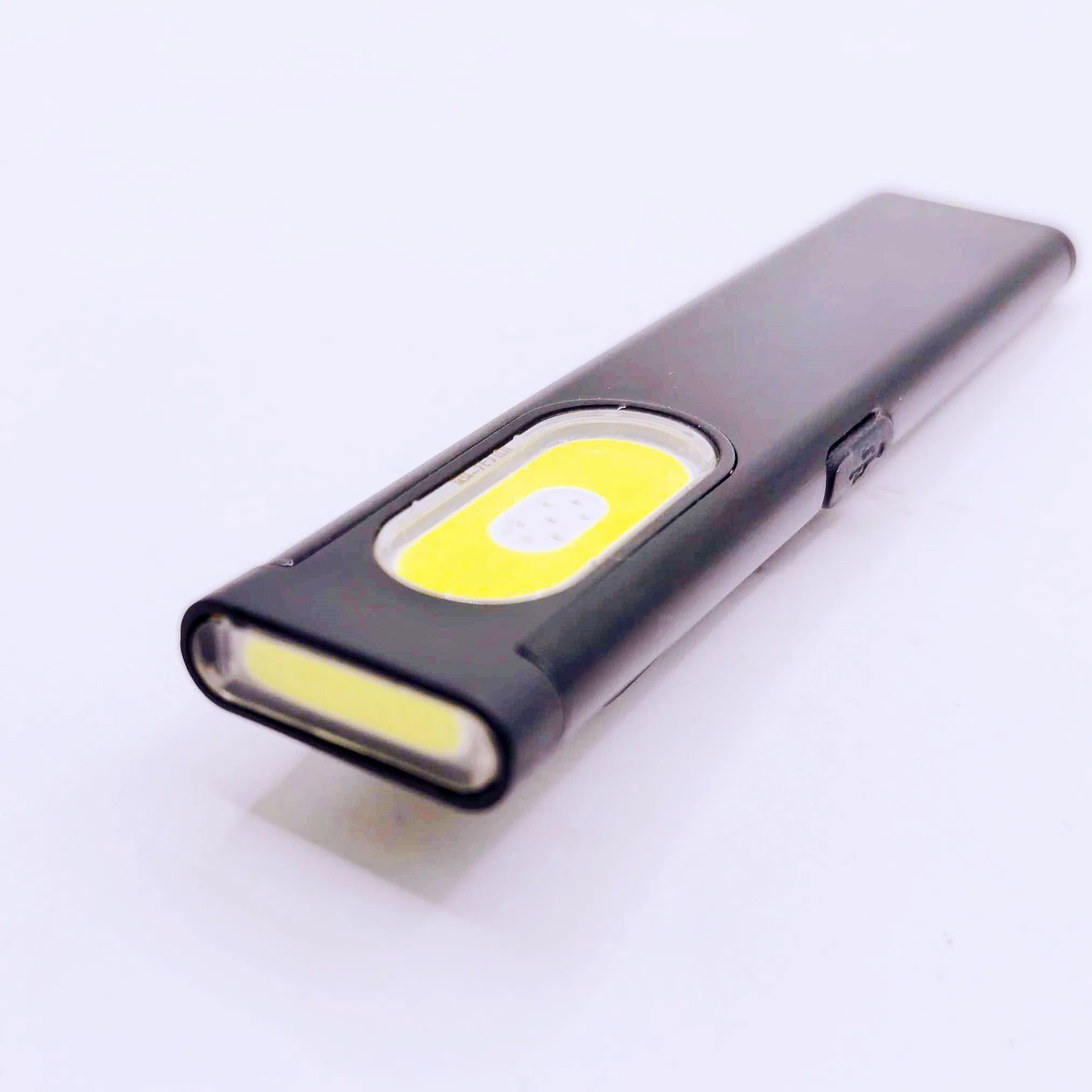 Rechargeable Flat Design Pocket Clip LED Flashlight with Magnet