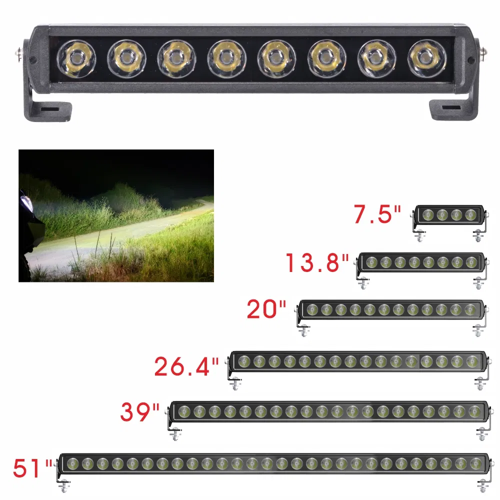 51inch Strobe Lights for Vehicles Truck Car Curved Straight LED off Road Light Flood Spot Combo Bar Light