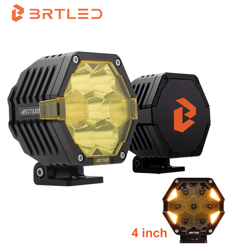Brtled 4.3inch 70W LED Spot Driving Lights Square Offroad Truck Car DRL Driving R10 LED Car Lights