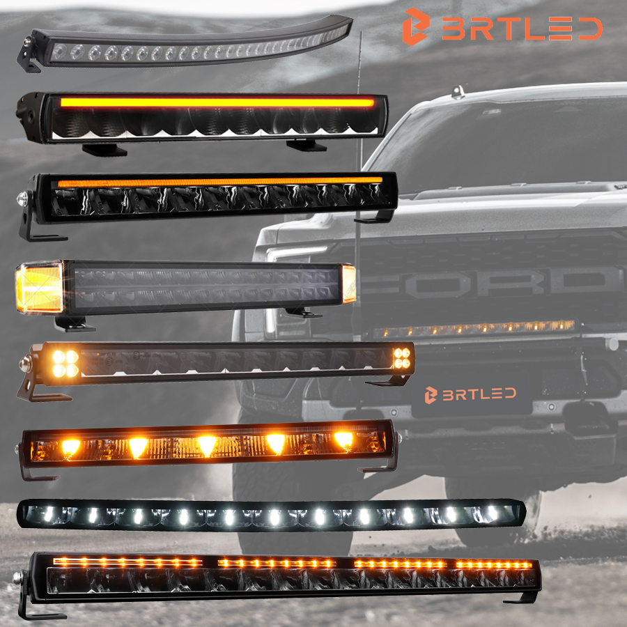 Straight Slim Light Bars 19 Inch Driving Beam White Amber DRL LED Lights for Car off Road Truck Warning Emergency Light Bar