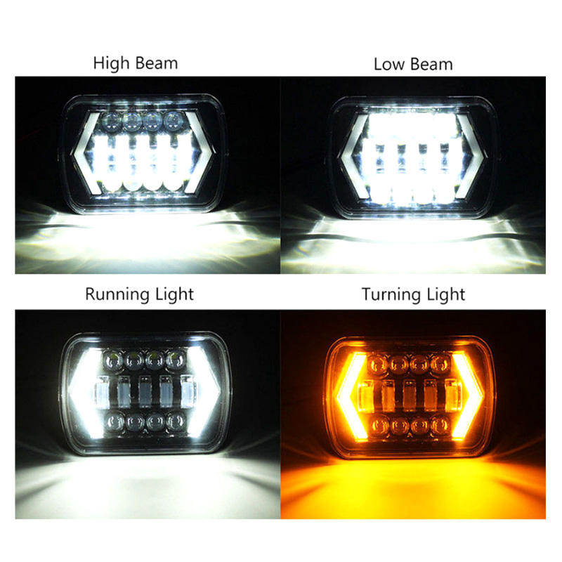 off Road Truck LED Work Driving Car Light 7 Inch Square LED Headlight Rectangle LED Driving Headiight High Low Beam with DRL