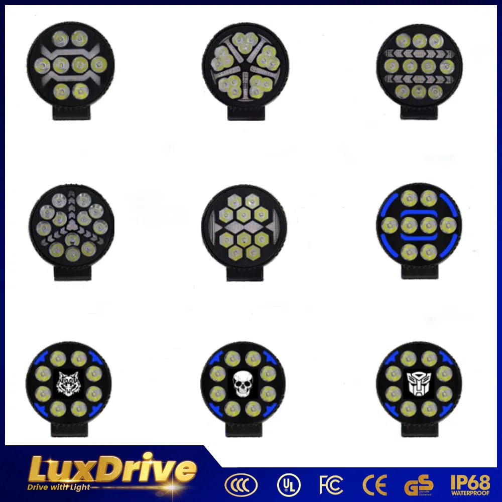 4 Inch Round LED Work Light Signal Daytime Running Light Position DRL Spotlights Auto Lamp Car Light for Offroad Motorcycle Car Roof Fog Lamp 4X4 Truck LED Lamp