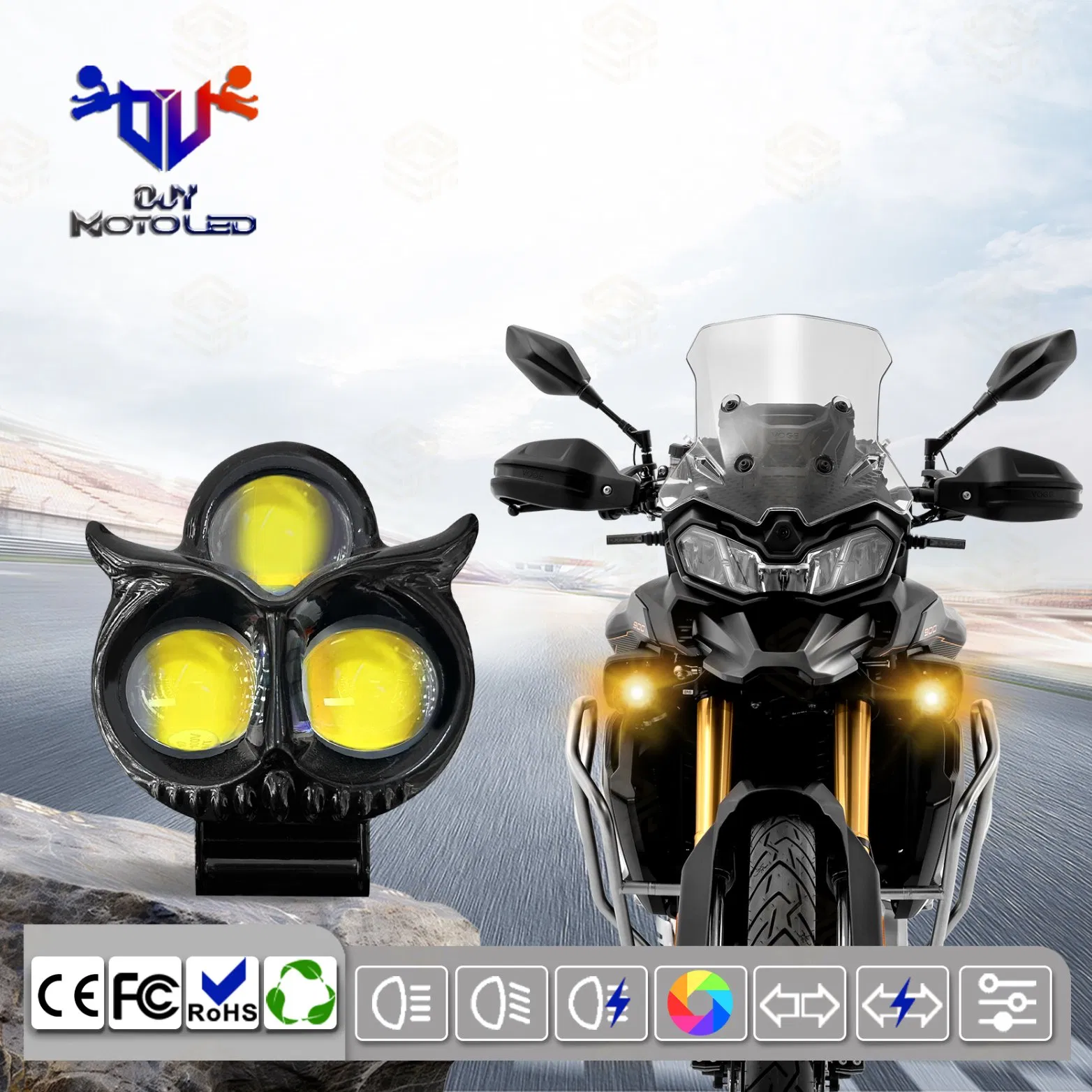 Motorcycle Accessories with Rapid Response Function, Automatic Switch, Universal LED Headlight Accessories for Motorcycles