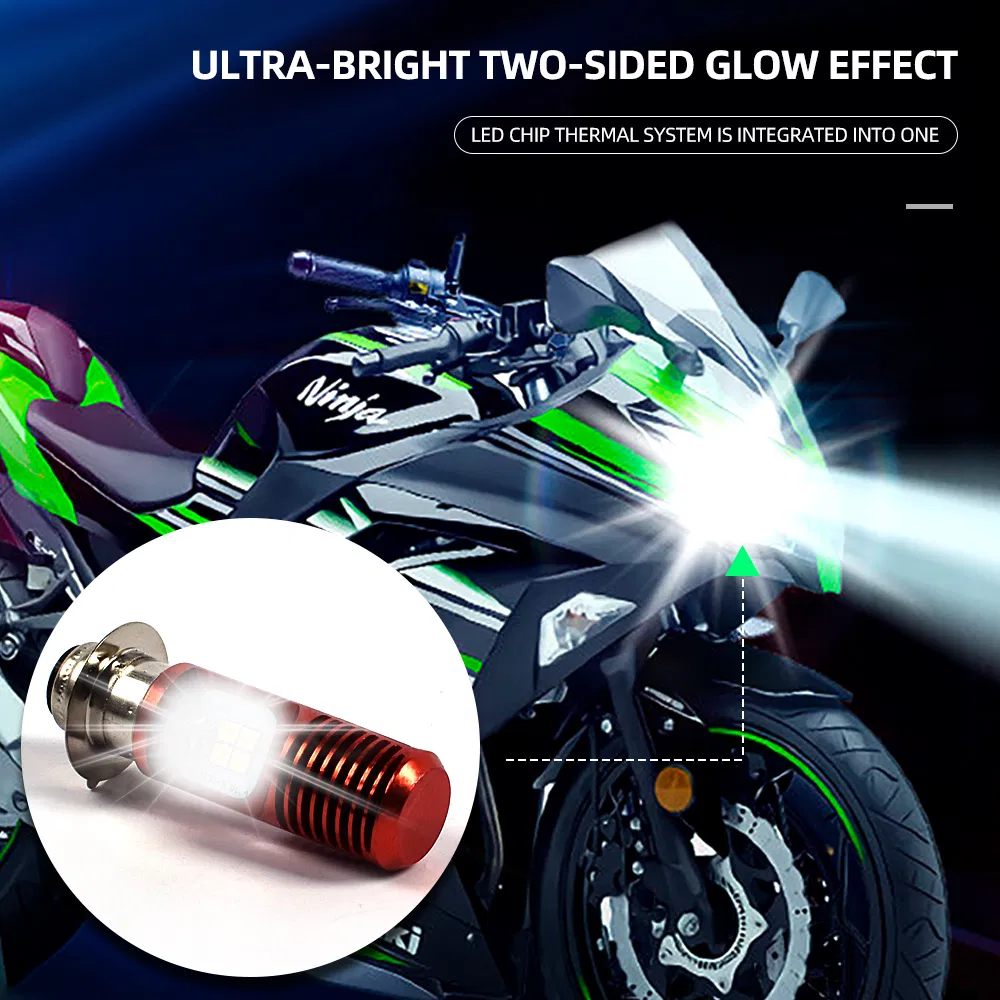 Motorcycle H4 LED Fog Bulb Light Headlight Strobe Light Motor Bike Accessories