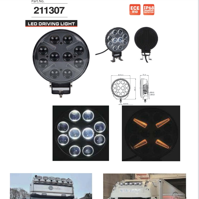 80W LED off-Road Mining Vehicle 3800 Lumen Multi-Function Driving Light