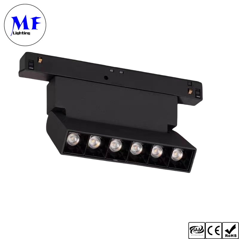 Factory Price 12W Smart Dimmable CCT Tunable 3000-6000K White Black DC24V 48V Foldable Magnetic Grille Light for Offices Showrooms Specialty Stores Hotels Villa