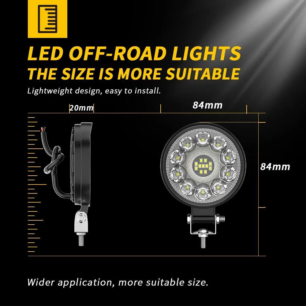 3inch Mini Square High-Lumen LED Work Light Flood/Spot Light for Car Motorcycle Auto SUV off Road Truck Farm Machinery Work Light