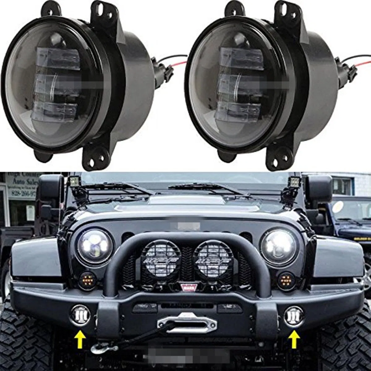 30W Mini Projector LED Motorcycle Headlight Spotlight Work Fog Light White Amber