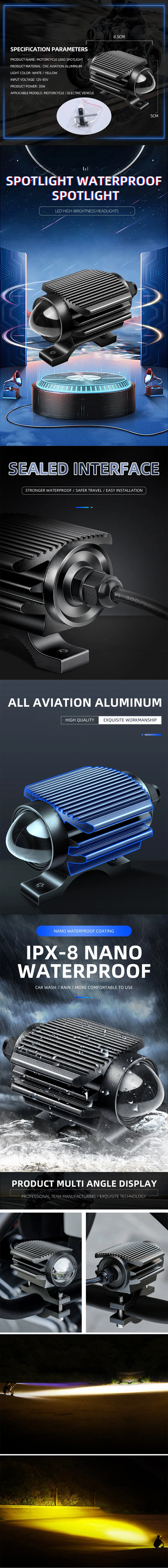 Motorcycle LED Headlight Detail